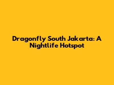 Dragonfly South Jakarta: A Nightlife Hotspot